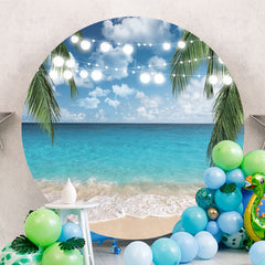 Aperturee - Lights Blue Sky And Sea With Beach Round Backdrop