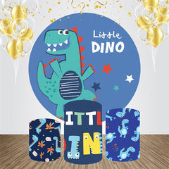 Aperturee - Little Dino Stars Round Baby Shower Backdrop Kit