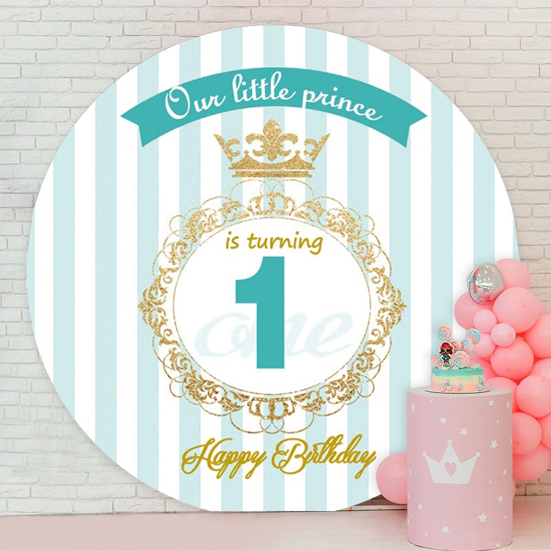 Aperturee - Little Prince Turning One Round Birthday Backdrop