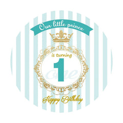 Aperturee - Little Prince Turning One Round Birthday Backdrop