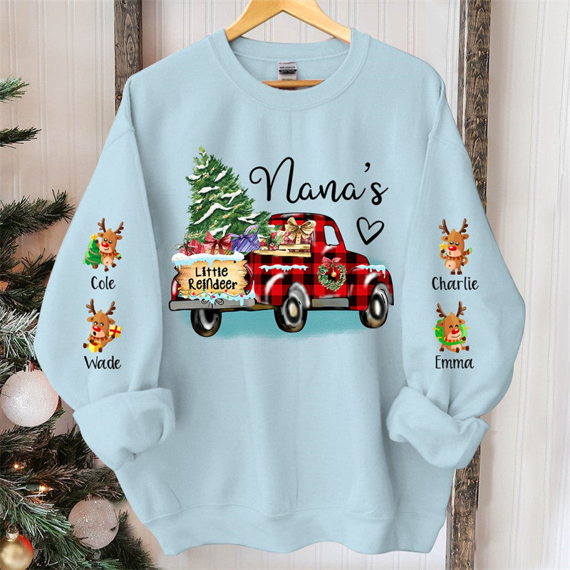 Aperturee - Little Reindeer Christmas Tree Truck Custom Sweatshirt
