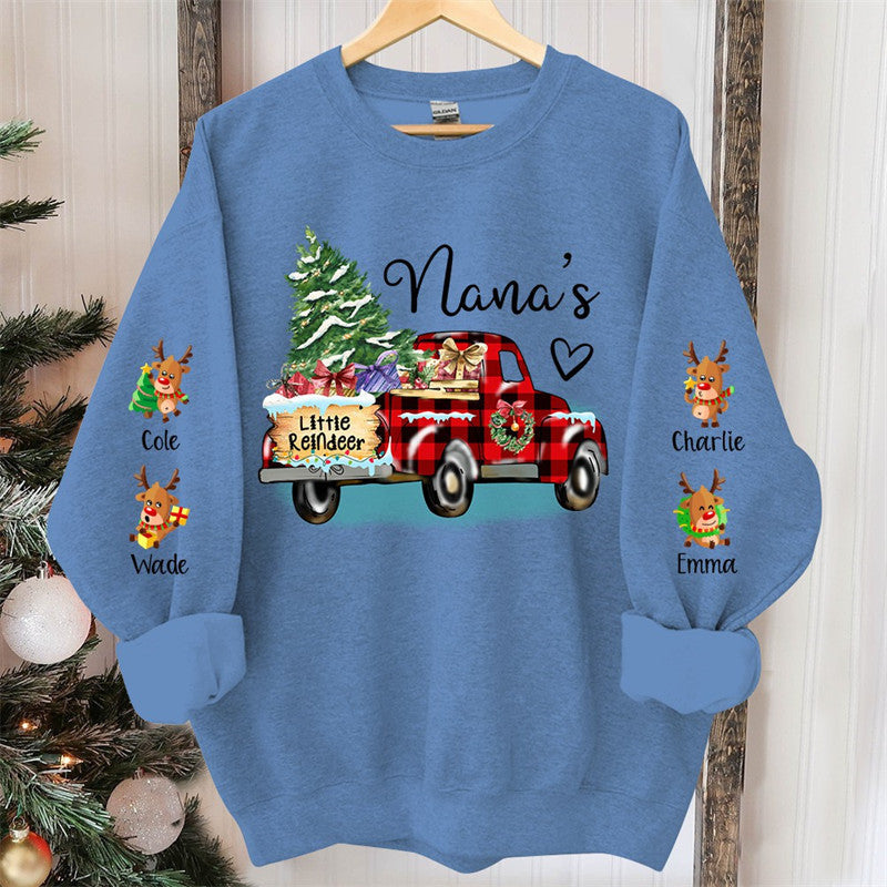 Aperturee - Little Reindeer Christmas Tree Truck Custom Sweatshirt