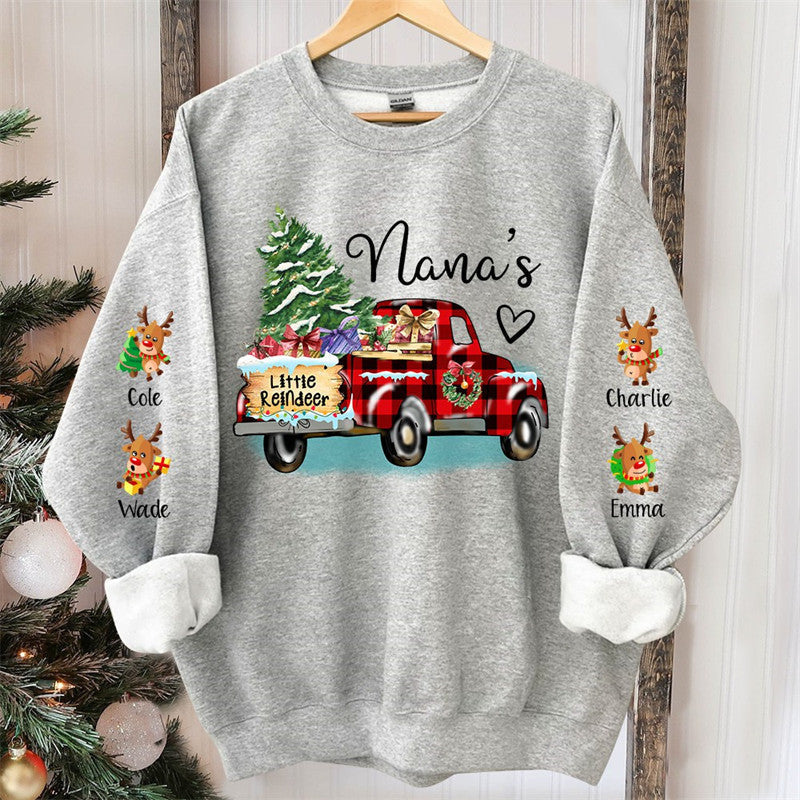 Aperturee - Little Reindeer Christmas Tree Truck Custom Sweatshirt