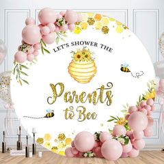 Aperturee - Little Yellow Glitter Bee Baby Shower Backdrop