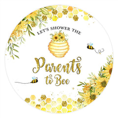 Aperturee - Little Yellow Glitter Bee Baby Shower Backdrop