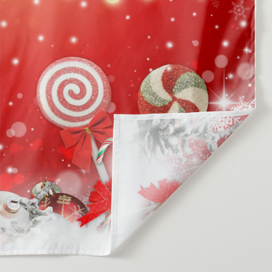 Aperturee - Lollipop Light Strip Red Bokeh Christmas Backdrop