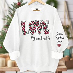 Aperturee - Love Grandmalife Kids Custom Christmas Sweatshirt