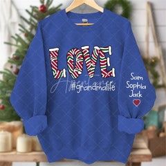 Aperturee - Love Grandmalife Kids Custom Christmas Sweatshirt