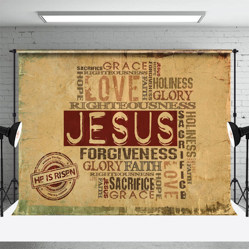 Aperturee - Love Jusus Paper Text Photography Christmas Backdrop
