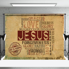 Aperturee - Love Jusus Paper Text Photography Christmas Backdrop