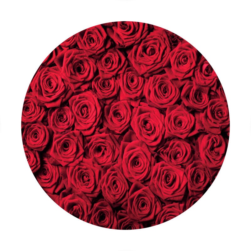 Aperturee - Lovely And Red Roses Themed Circle Wedding Backdrop