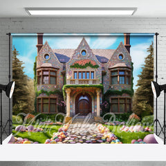 Aperturee - Lovely Fairy House Courtyard Happy Easter Backdrop