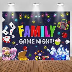 Aperturee - Lovely Family Game Night Happy Birthday Backdrop