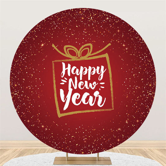 Aperturee - Lovely Gift Circle Happy New Year Holiday Backdrop