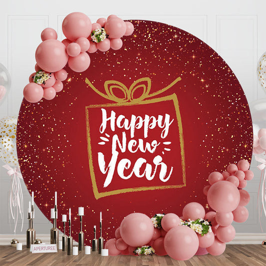 Aperturee - Lovely Gift Circle Happy New Year Holiday Backdrop