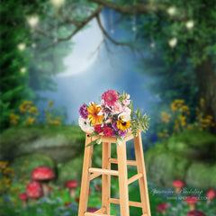 Aperturee - Magic Spring Night Fairy Wonderland Holiday Backdrop