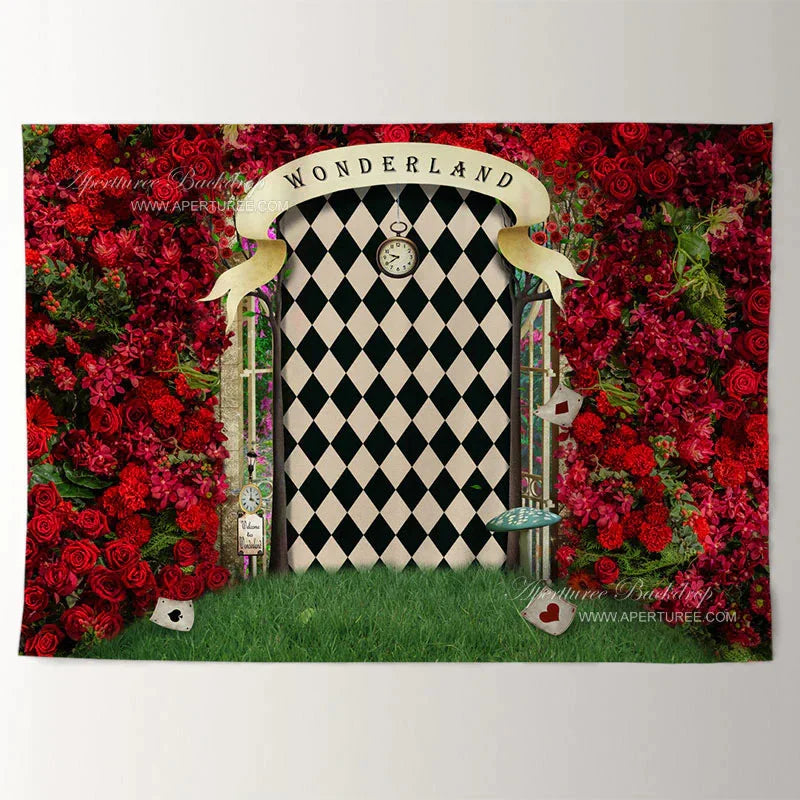 Aperturee - Magic Wonderland Red Rose Happy Valentine Backdrop