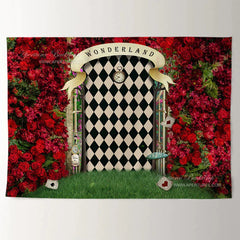 Aperturee - Magic Wonderland Red Rose Happy Valentine Backdrop