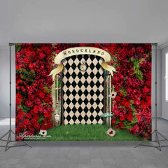 Aperturee - Magic Wonderland Red Rose Happy Valentine Backdrop