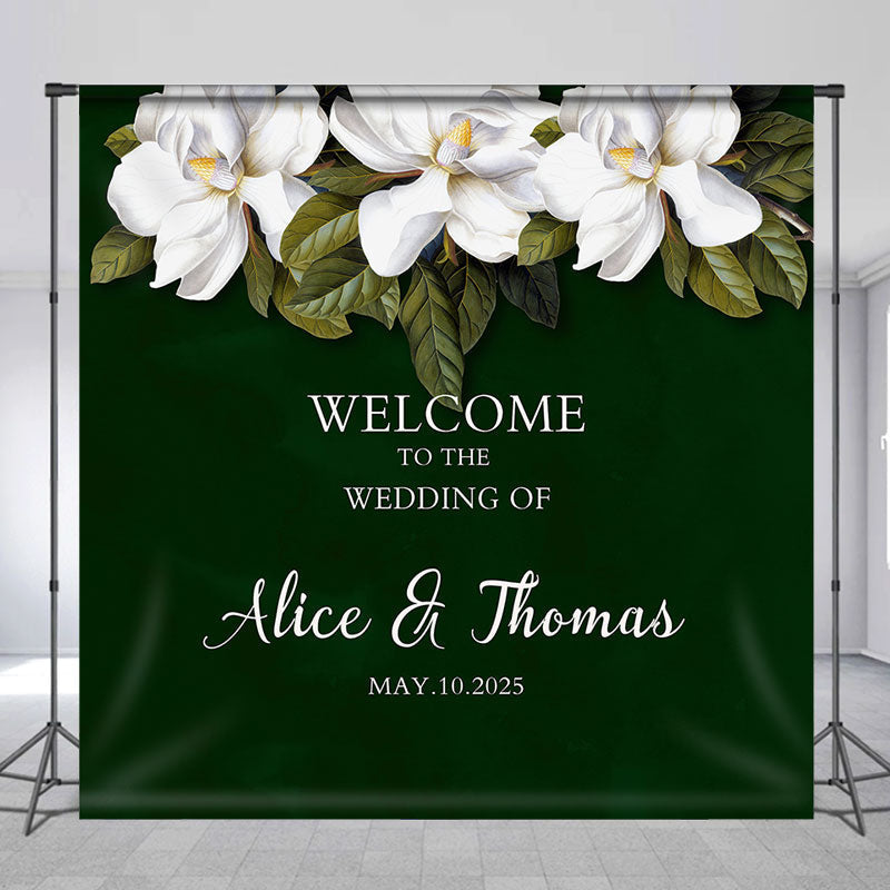 Aperturee - Magnolia Green Elegant Custom Wedding Backdrop