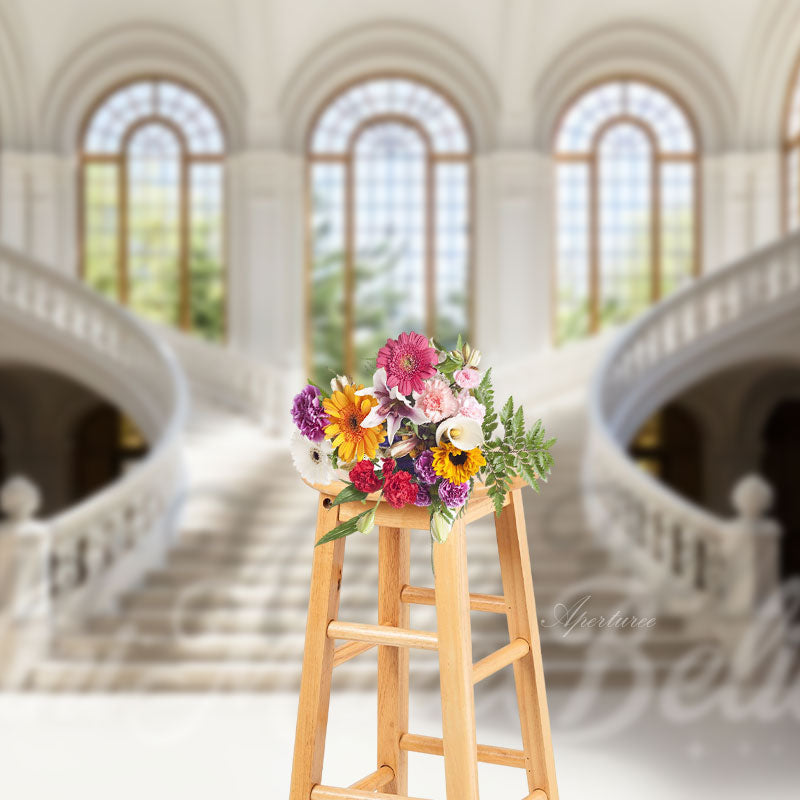 Aperturee - Majestic Staircase Arch Window Architecture Backdrop