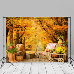 Aperturee - Maple Forest Berry Wood Pier Floral Autumn Backdrop