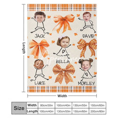 Aperturee - Maple Leaves Autumn Bow Tie Custom Face Blanket