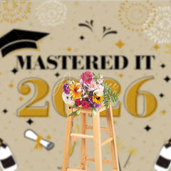 Aperturee - Mastered It 2026 Wine Star Backdrop For Grad Photo