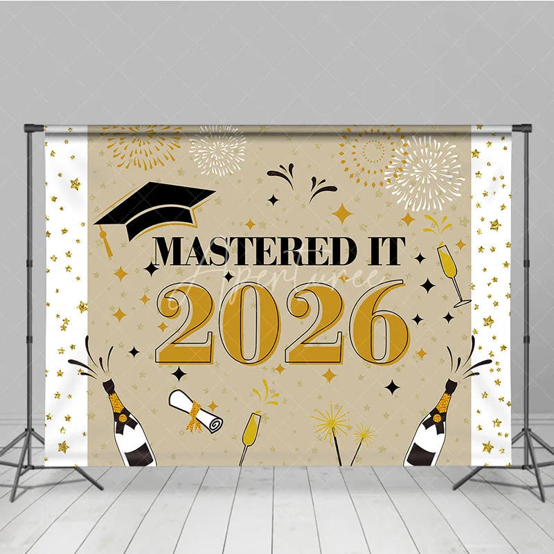 Aperturee - Mastered It 2026 Wine Star Backdrop For Grad Photo