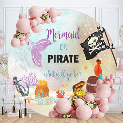 Aperturee - Mermaid Or Pirate Circle Gender Reveal Backdrop