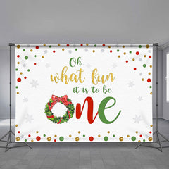 Aperturee - Merry Christmas And Happy 1St Birthday Backdrop