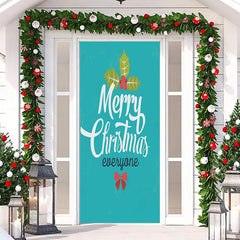 Aperturee - Merry Christmas Everyone Green Simple Door Cover