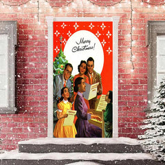 Aperturee - Merry Christmas Family Singing Scenes Door Cover