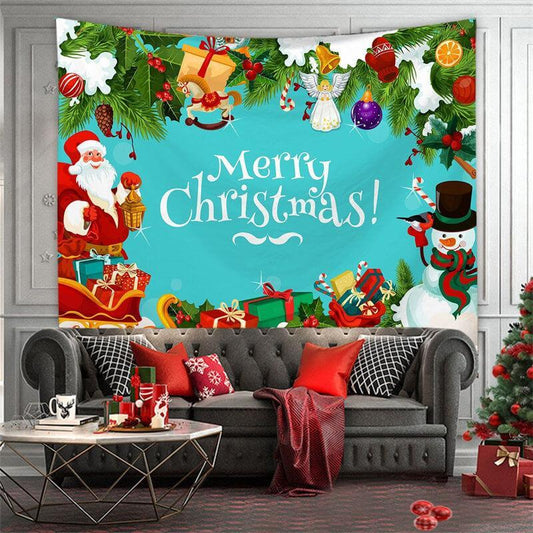 Aperturee - Merry Christmas Theme Room Decoration Wall Tapestry
