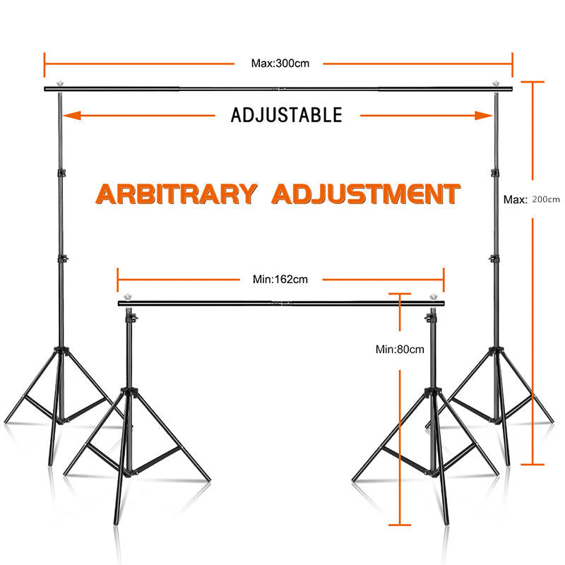 Aperturee - Metal 10x6.5ft/3x2m Adjustable Backdrop Stand With Clips