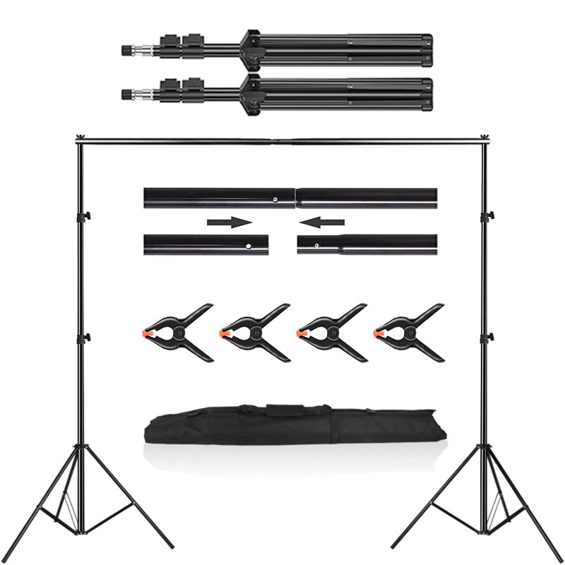 Aperturee - Metal 10x6.5ft/3x2m Adjustable Backdrop Stand With Clips