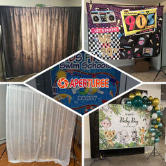 Aperturee - Metal 10x6.5ft/3x2m Adjustable Backdrop Stand With Clips