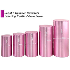 Aperturee Metallic Pink Stretchy Spandex Fitted Cylinder Cover