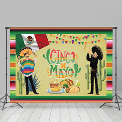 Aperturee - Mexican Festival Green Fiesta Theme Party Backdrop