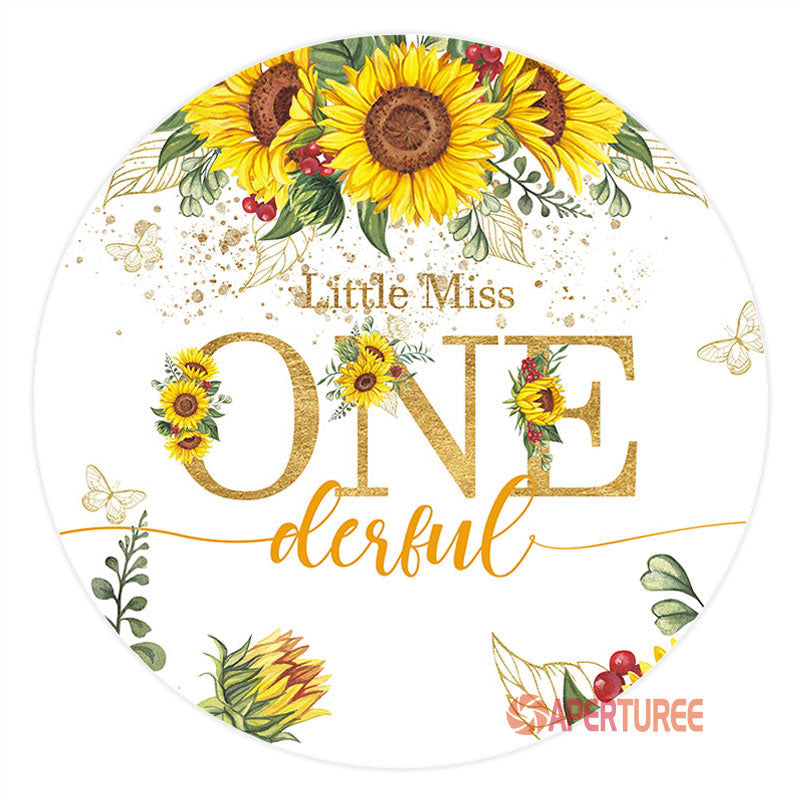 Aperturee - Miss Onederful Sunflower 1st Birthday Backdrop
