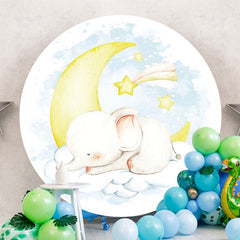 Aperturee - Moon And Elephant Circle Happy Birthday Backdrop