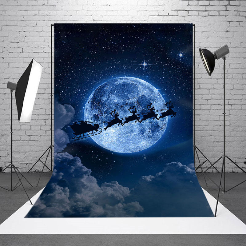 Aperturee - Moon Starry Elks Cloud Christmas Photoshoot Backdrop