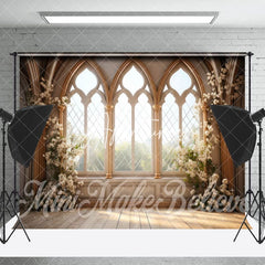 Aperturee - Moslem Window Floral Plants Photography Backdrop