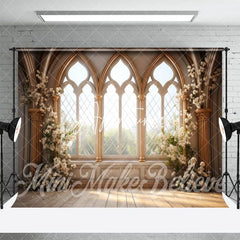 Aperturee - Moslem Window Floral Plants Photography Backdrop