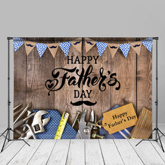 Aperturee - Mustache Tools Wooden Fathers Day Backdrop For Photo