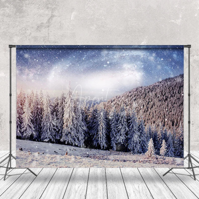 Aperturee - Natural Winter Scene Photography Backdrop Photo Shoot
