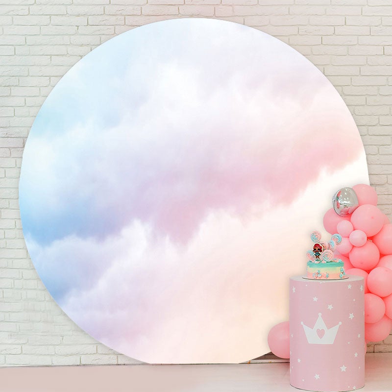 Aperturee - Nature Sky Round Baby Shower Decoration Backdrop