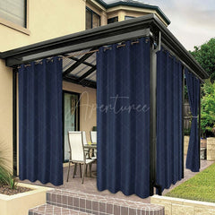 Aperturee - (7 Day Delivery) Navy Blue Waterproof Grommet Top Outdoor for Front Porch