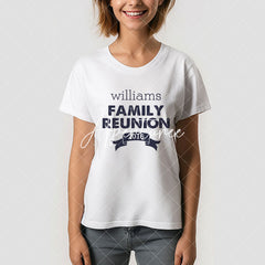 Aperturee - Navy Blue White Family Reunion Custom T-Shirt