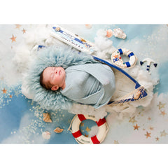 Aperturee - Newborn Boat Cloud Star Nautical Birthday Backdrop